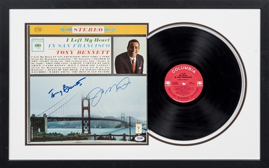 Tony Bennett and Joe Montana Autographed and Framed "I left My Heart In San Francisco" Album (PSA/DNA & Montana Holo)
